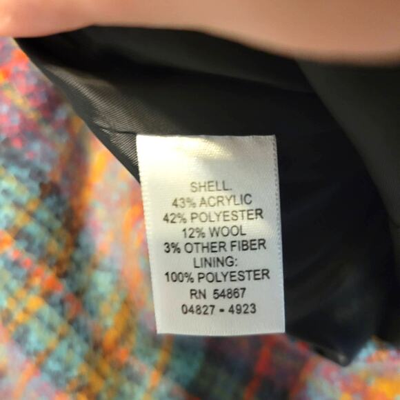 Christopher & Banks Dress Jacket Women's M Multi Tweed Boucle Plaid NEW - Picture 6 of 10